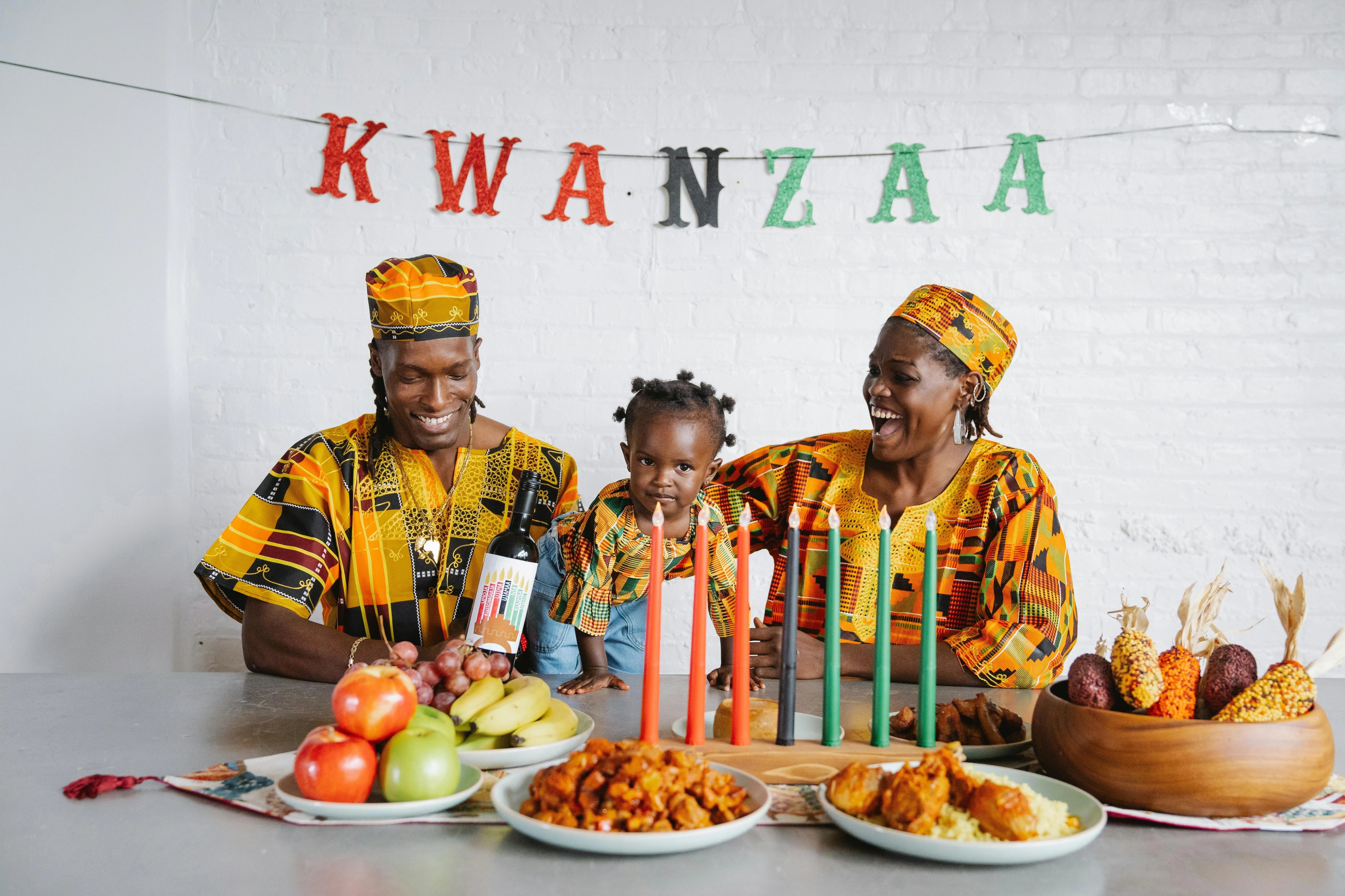 Family celebrating Kwanzaa