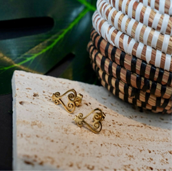 Sankofa Heart Studs Earrings