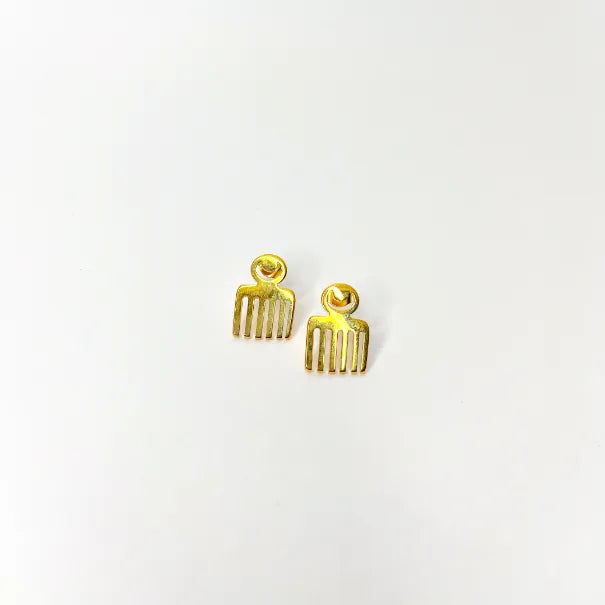 Jamila "Dua Fe" Comb Studs Earrings - African-Inspired Beauty Symbol Earrings by Doore Dasi - Dooredasi