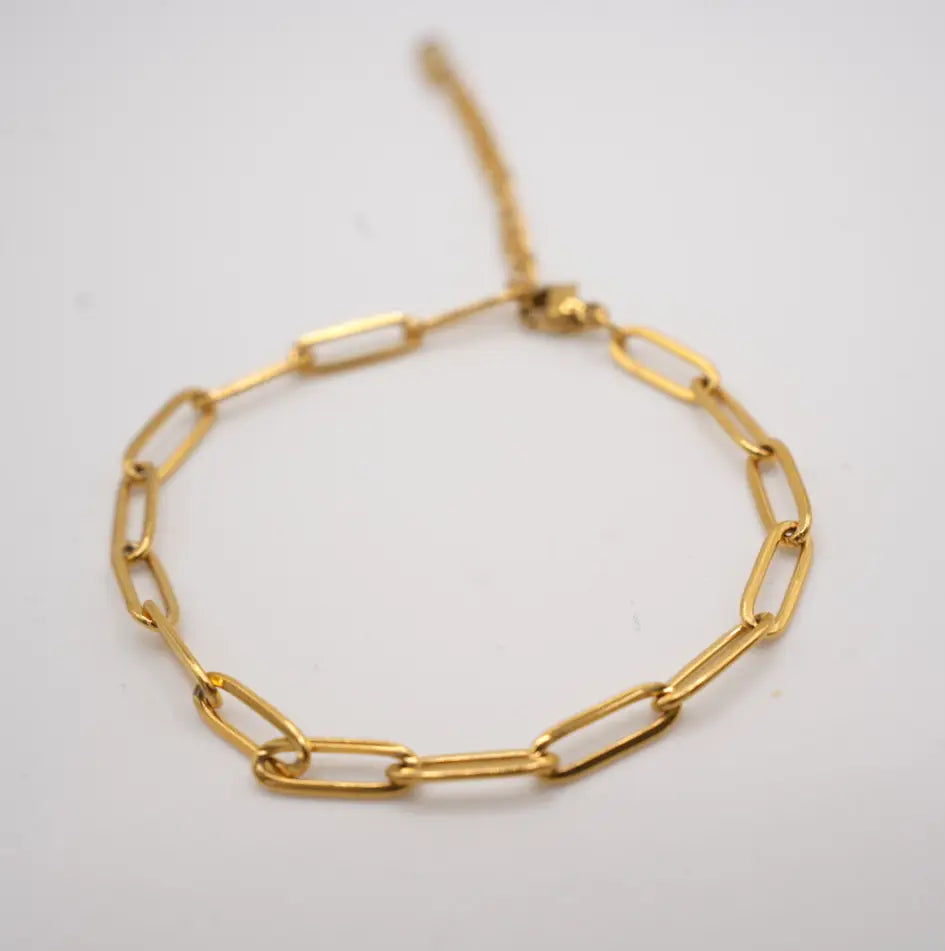 Gold paper links chain bracelet for charms  on dooree dasi, African jewelry brand 